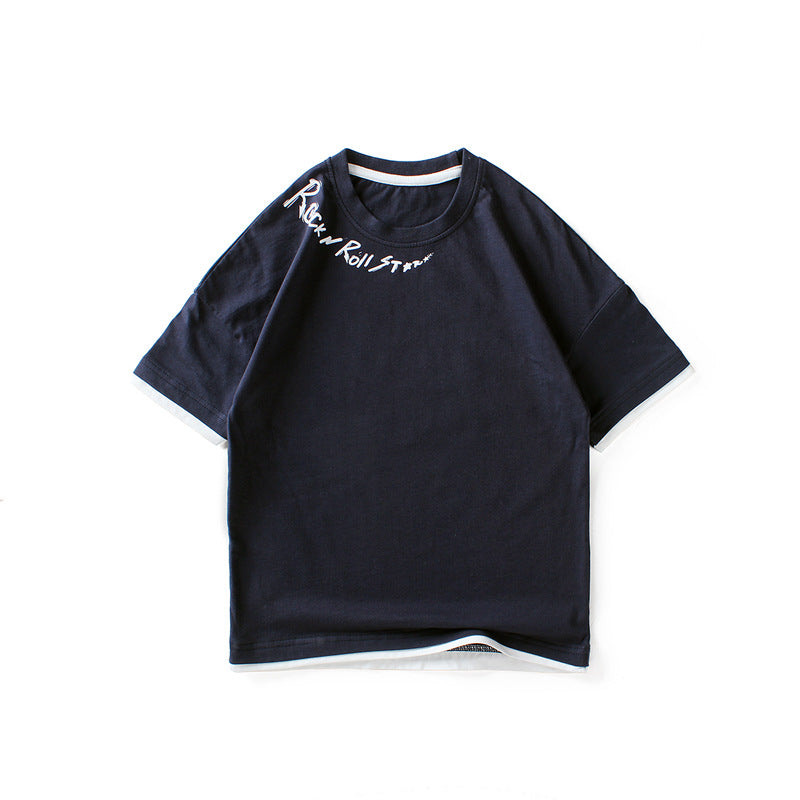 Middle And Large Children's Top Short Sleeves