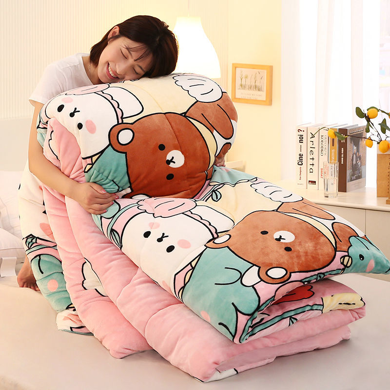 Student Dormitory Double-sided Milk Fleece Warm Skin-friendly Fleece Quilt
