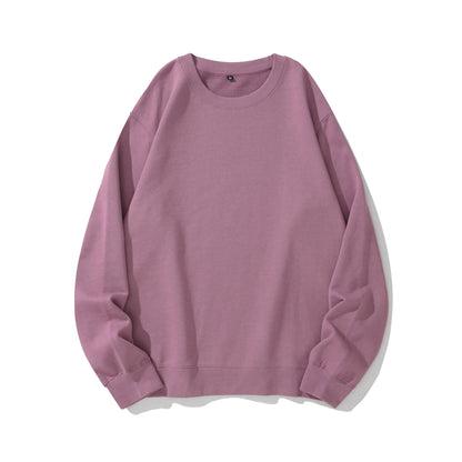 Heavyweight Round Neck Sweater Thickened Terry Solid Color Couple