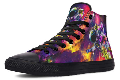 Men's And Women's Fashion Color Printing High-top Canvas Shoes