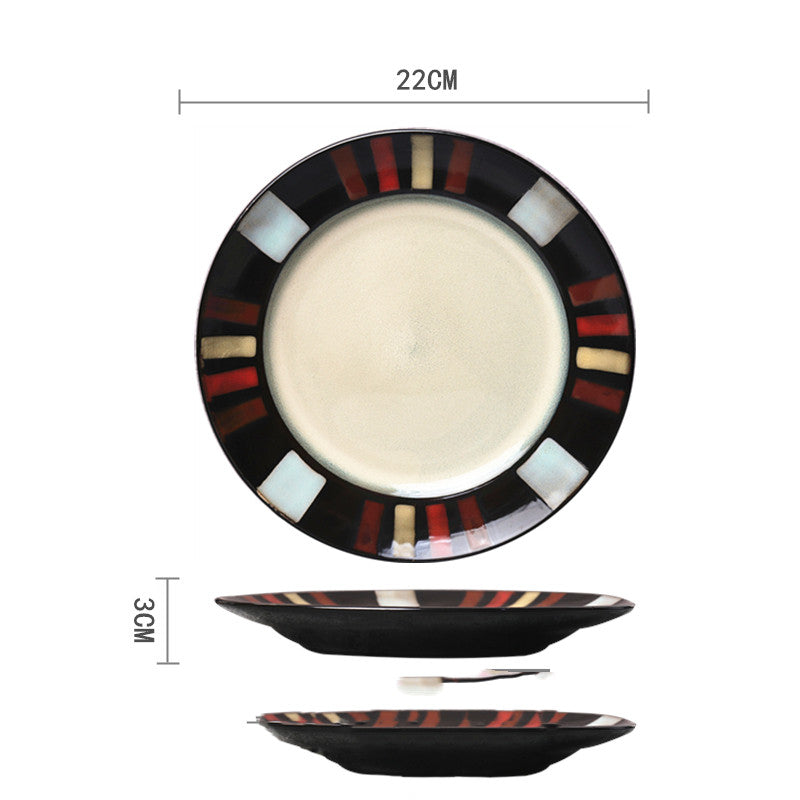 Ceramic Hand-painted Western Food Microwave Breakfast Plate