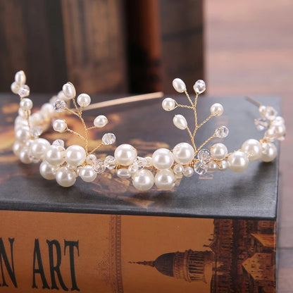 Handmade Crystal Beaded Plate Hair Accessories Wedding Headdress Bridal Headband
