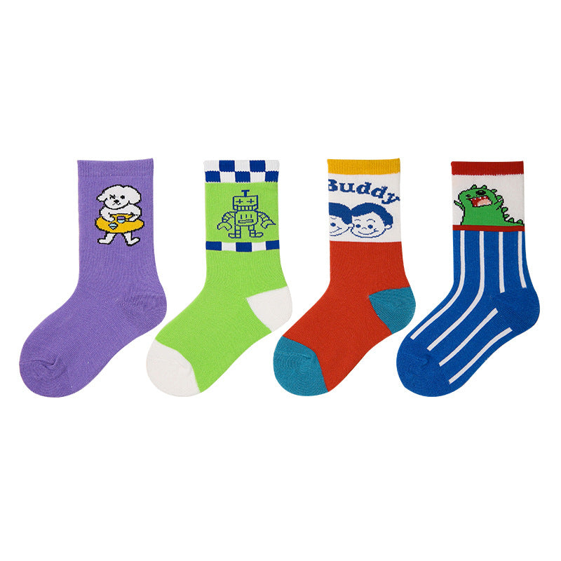 Children's Socks, Trendy Socks, Spring Letters, Street Sports Style