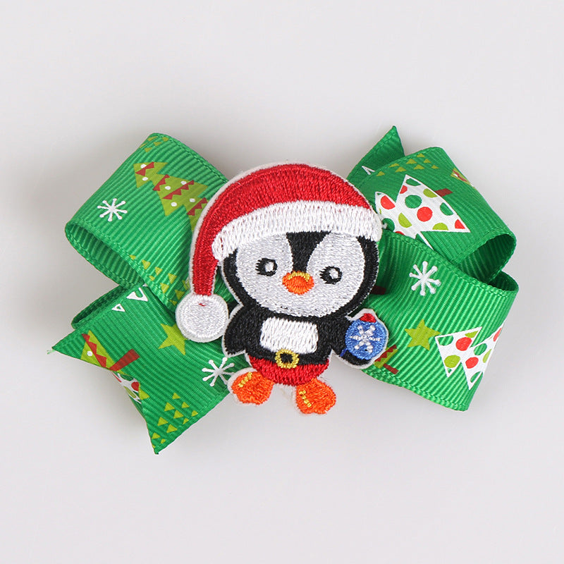 Cute Children's Christmas Tree Bow Hairpin
