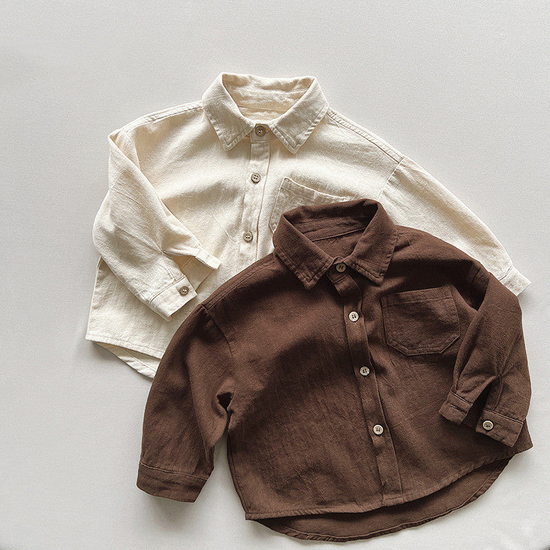 Cotton Long Sleeve Shirt Little Kid's Fashion Coat