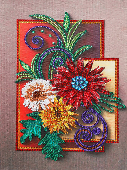Crystal Special-shaped Bright Diamond Flower Living Room Porch Decoration Painting