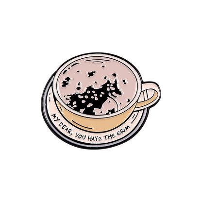 Creative Beer Birthday Cake Coffee Alloy Brooch
