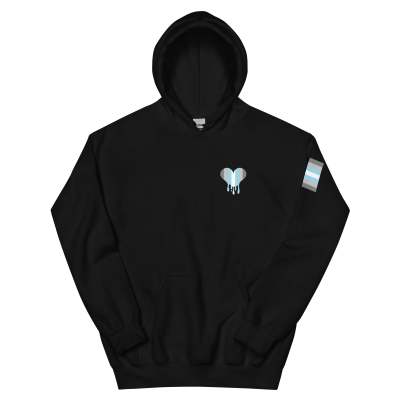 Demi Boy Dripping Heart Unisex Hoodie