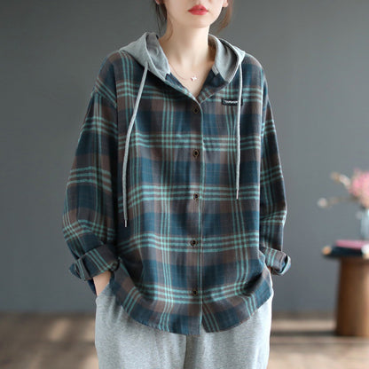 Literary Casual Large Hooded Shirt
