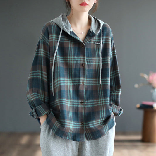 Literary Casual Large Hooded Shirt