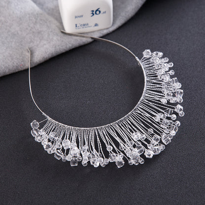 Handmade Crystal Beaded Plate Hair Accessories Wedding Headdress Bridal Headband