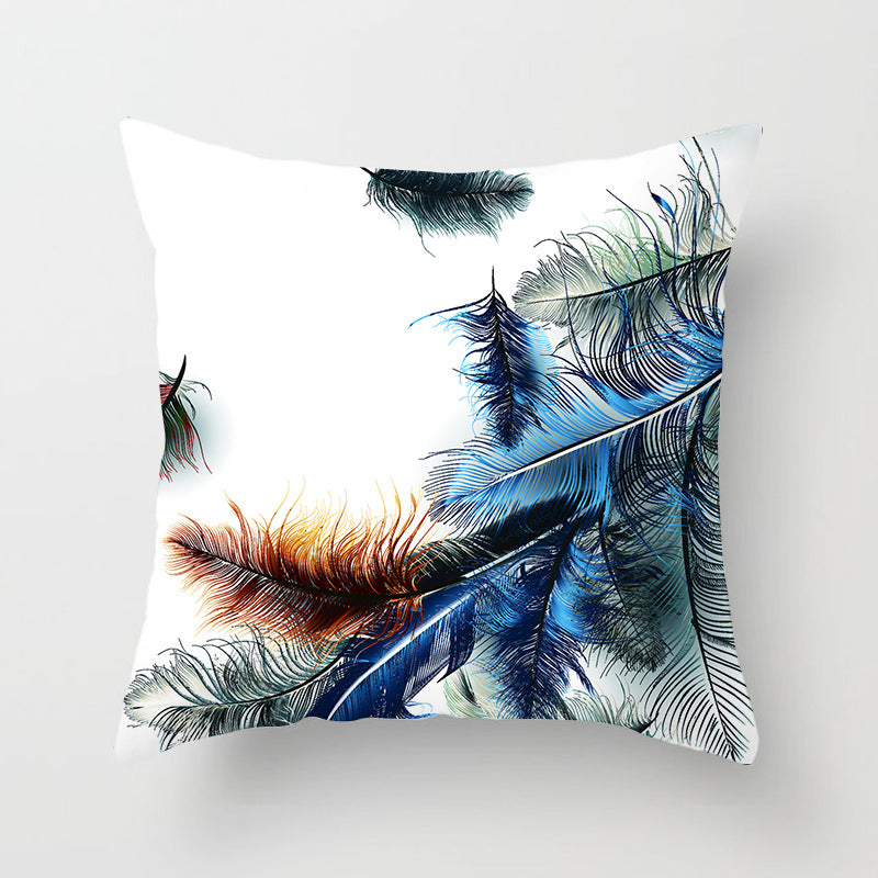 Peach Skin Feather Pillow Sofa Cover