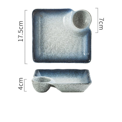 Japanese Creative Ceramic Dumpling Special Plate Comes With Vinegar Plate