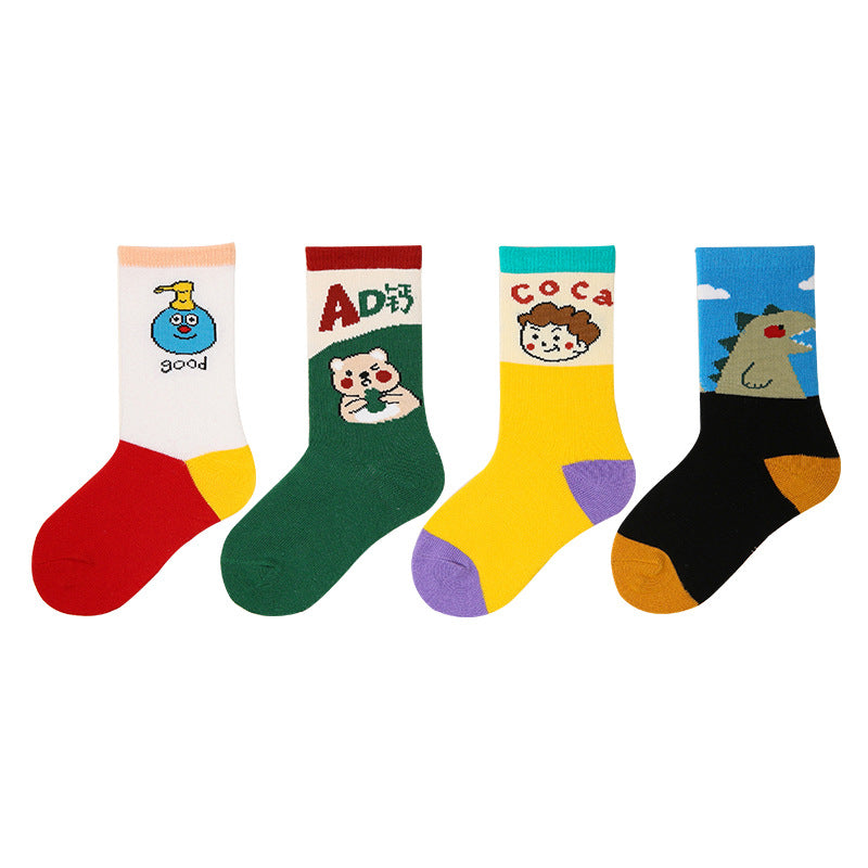 Children's Socks, Trendy Socks, Spring Letters, Street Sports Style