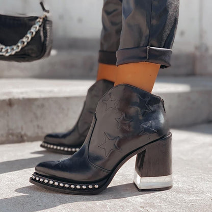 Side Zipper Rivet Waterproof Platform Fashion Boots