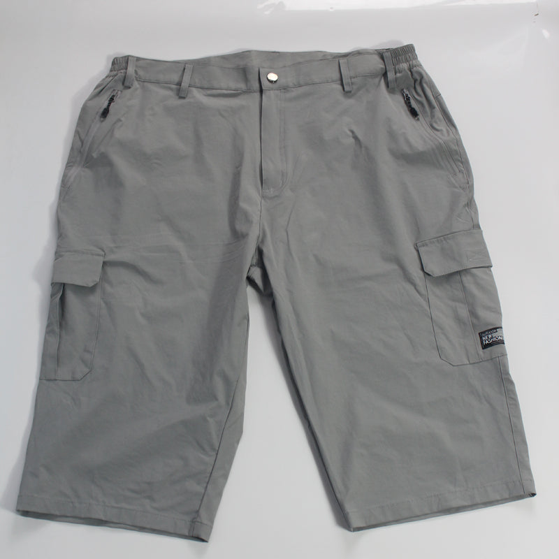 Men's Elastic Multi Pocket Elastic Capris Quick Drying Work Suit Straight Tube