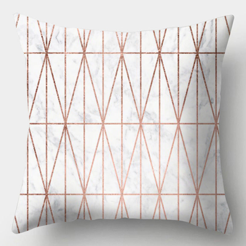 Modern Simple Pillow Home Cushion Geometric Amazon Hot Sale Peach Skin Fabric