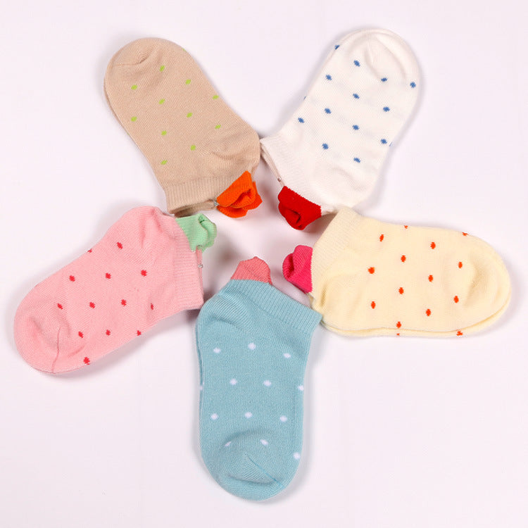Children's Cotton Socks Three-dimensional Love Combed