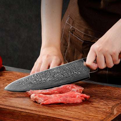 Ebony Handle Damascus Steel Knife 8-inch Chef Knife