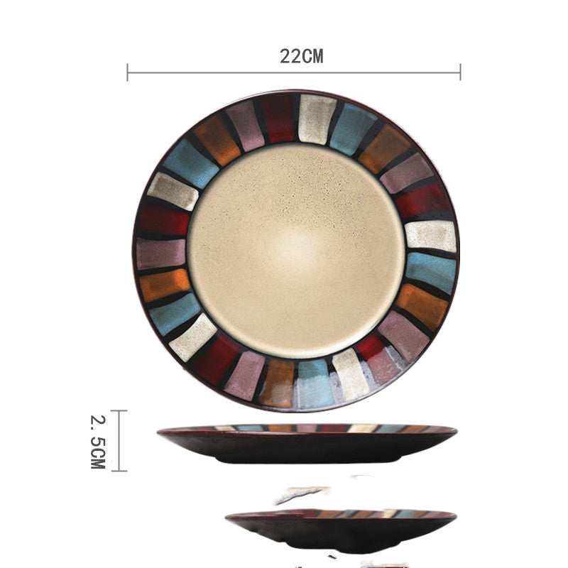 Ceramic Hand-painted Western Food Microwave Breakfast Plate