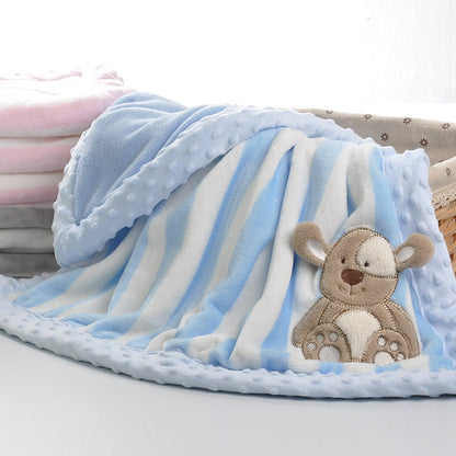 Simple Printed Flannel Children's Double-layer Blanket