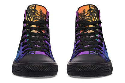 Men's And Women's Fashion Color Printing High-top Canvas Shoes