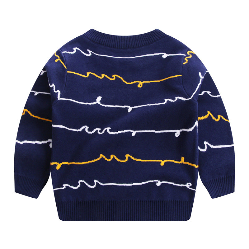 Children's Autumn And Winter New Double-layer Cotton Sweater