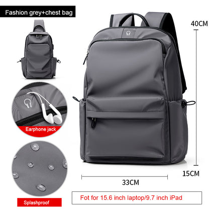 Fashion Simple Travel Bag Trendy Cool Male College Student Computer School Bag