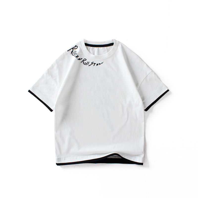 Middle And Large Children's Top Short Sleeves
