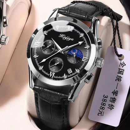 Korean Fashion Leather Steel Band Sport Quartz Watch