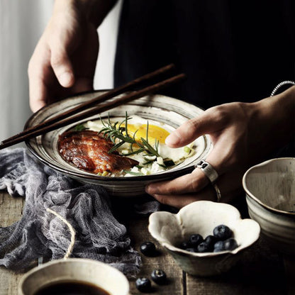 Japanese Style Ceramic Tableware Noodle Dish And Dish Bowl