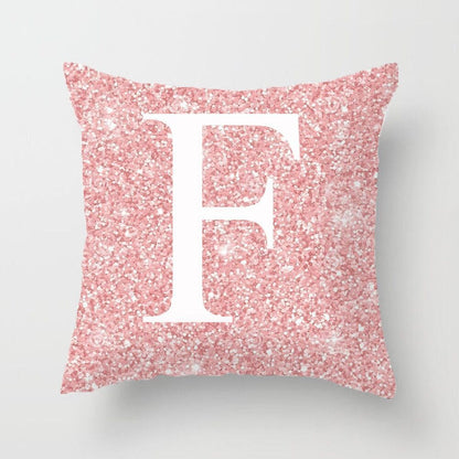 Metal Letters Peach Skin Fabric Pillow Cover Cushion Cover