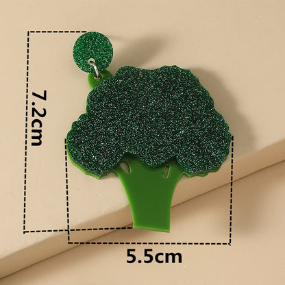 Women's Acrylic Fashion Personality Broccoli Earrings