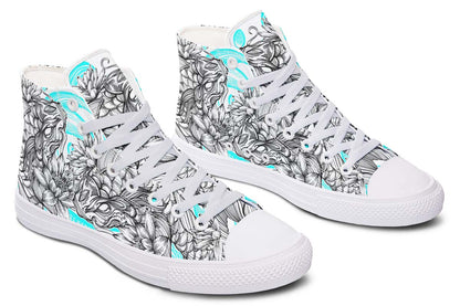 Men's And Women's Fashion Color Printing High-top Canvas Shoes