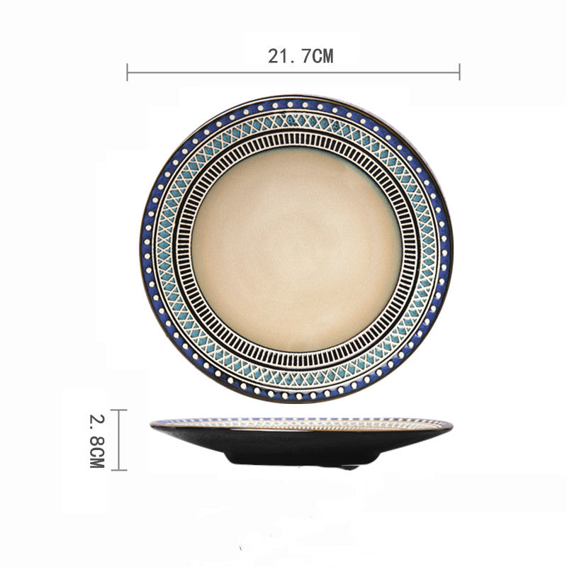 Ceramic Hand-painted Western Food Microwave Breakfast Plate
