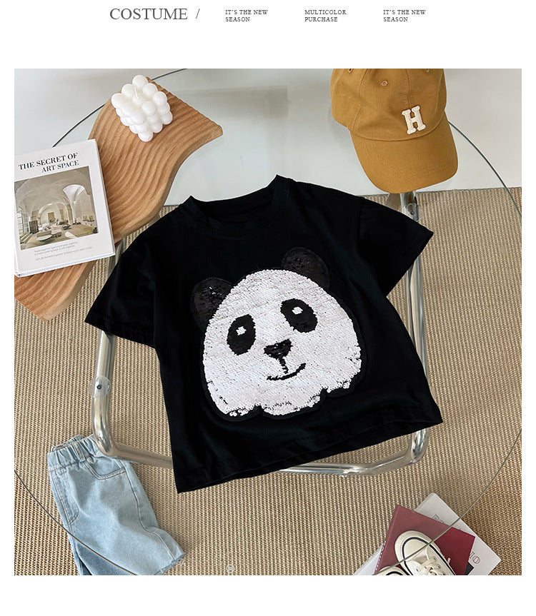 Panda Boys Short Sleeve T-Shirt Half Sleeve Top