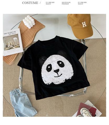 Panda Boys Short Sleeve T-Shirt Half Sleeve Top
