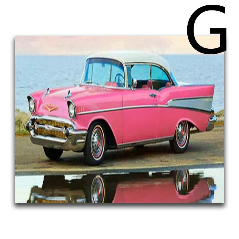 5D Diamond Painting Cartoon Car Bus Motorcycle Cross Stitch