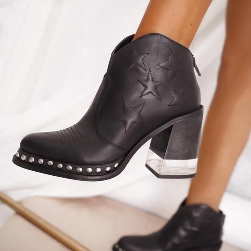 Side Zipper Rivet Waterproof Platform Fashion Boots