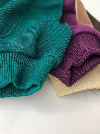 Children's Solid Color Loose Round Neck Sweater