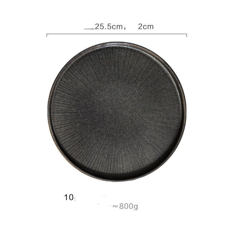 European Style Flat Plate Creative Ceramic Relief Personalized Kiln Glazed Western Tableware