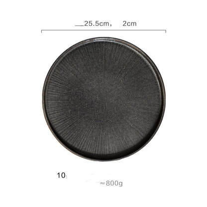 European Style Flat Plate Creative Ceramic Relief Personalized Kiln Glazed Western Tableware