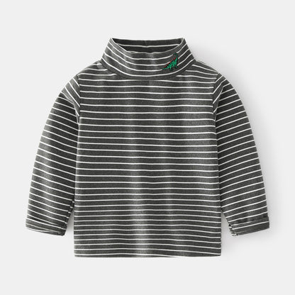 Children's Bottoming Shirt Striped Non-hooded Boy Long-sleeved Senior Casual Shirt