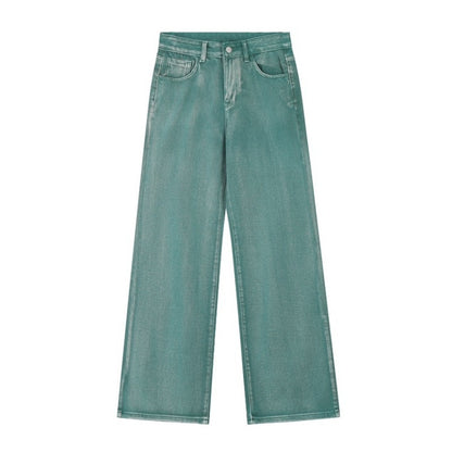 Women's Autumn Dopamine Color Retro Jeans Loose Casual Straight Leg Slimming Colored Pants