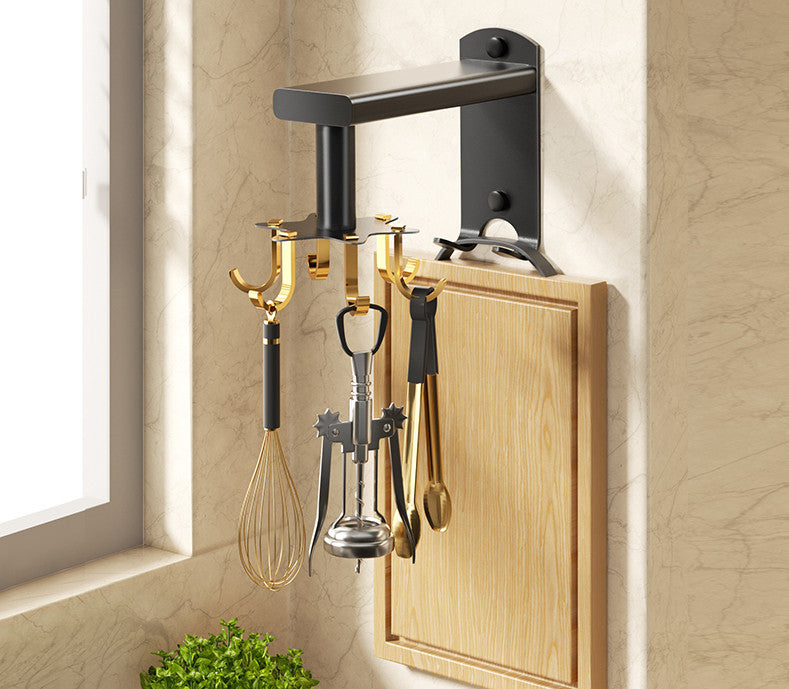 Kitchen Rotating Hook Spatula Shelf Wall Multifunctional Wall Hanging Storage Rack