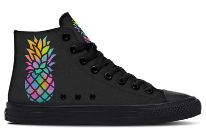 Men's And Women's Fashion Color Printing High-top Canvas Shoes