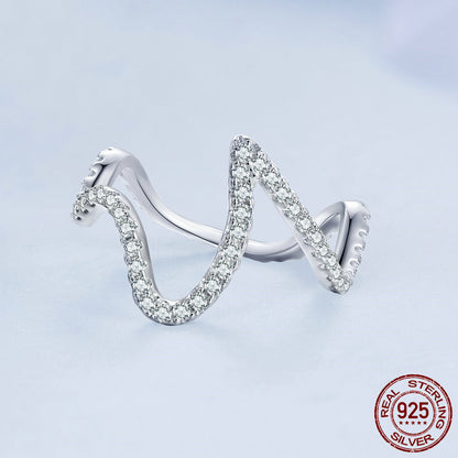 Zircon Wave Ring Light Luxury And Indifferent