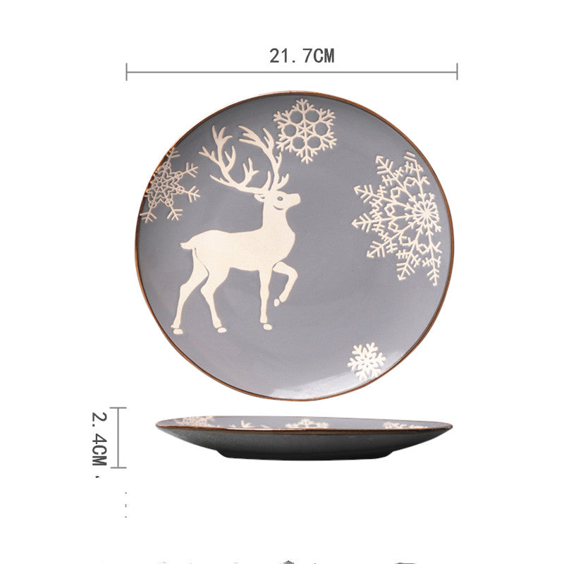 Ceramic Hand-painted Western Food Microwave Breakfast Plate